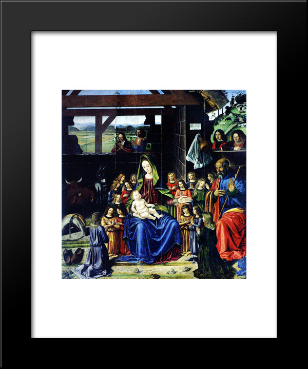 The Nativity 20x24 Black Modern Wood Framed Art Print Poster by Mantegna, Andrea
