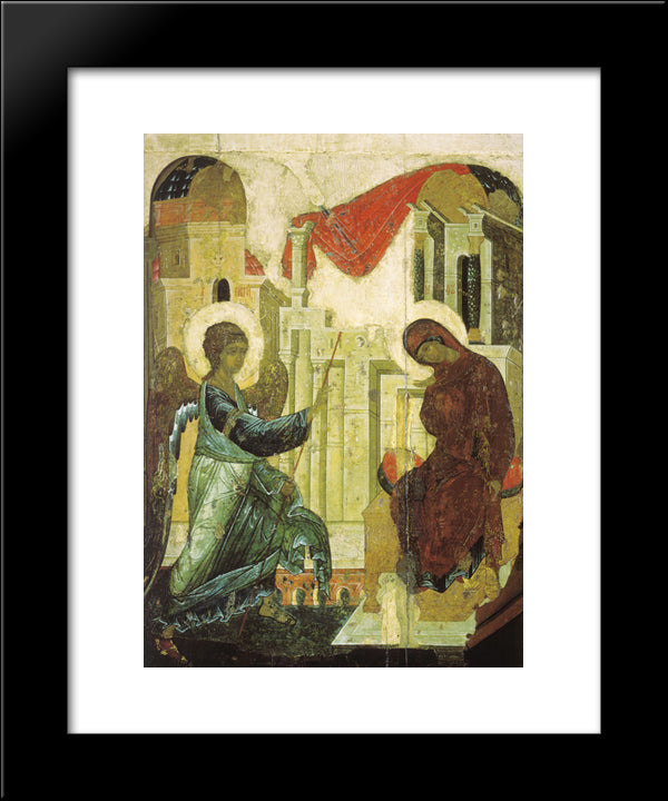 Annunciation 20x24 Black Modern Wood Framed Art Print Poster by Rublev, Andrei
