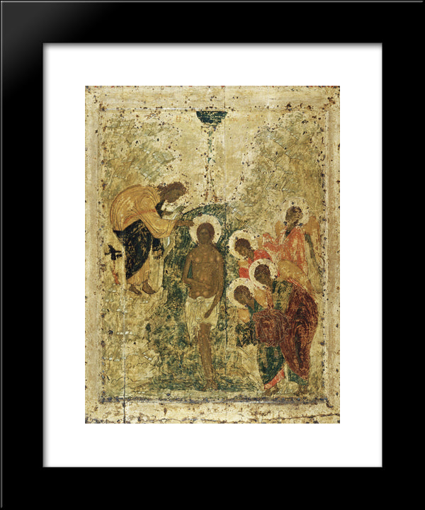 Baptism Of Christ 20x24 Black Modern Wood Framed Art Print Poster by Rublev, Andrei