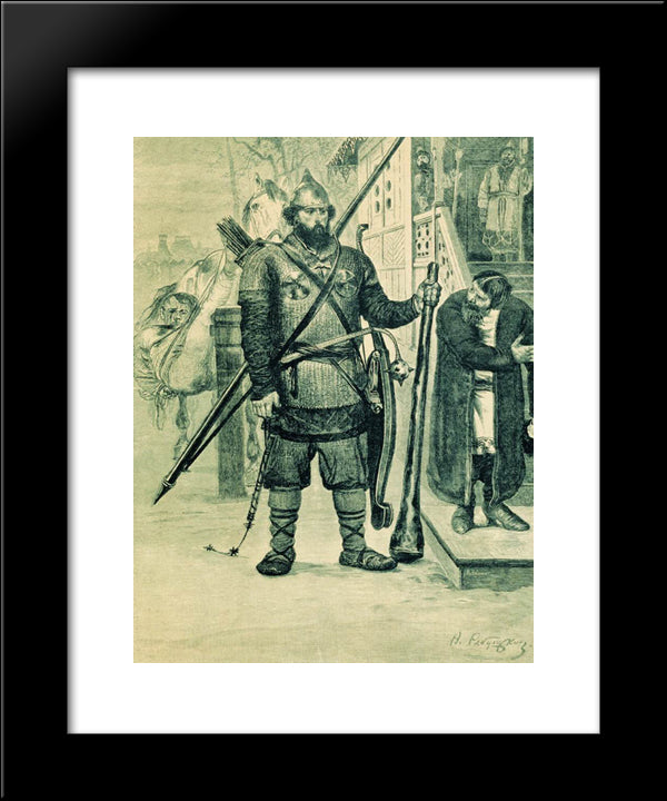 Ilya Of Murom. Illustration For The Book Russian Epic Heroes 20x24 Black Modern Wood Framed Art Print Poster by Ryabushkin, Andrei
