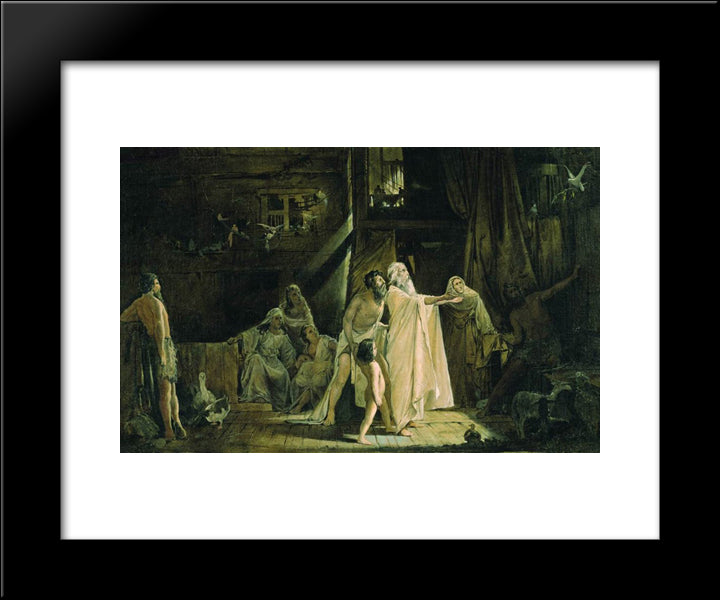 Noah'S Ark 20x24 Black Modern Wood Framed Art Print Poster by Ryabushkin, Andrei