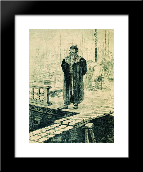 Sadko, A Wealthy Guest Of Novgorod. Illustration For The Book Russian Epic Heroes 20x24 Black Modern Wood Framed Art Print Poster by Ryabushkin, Andrei