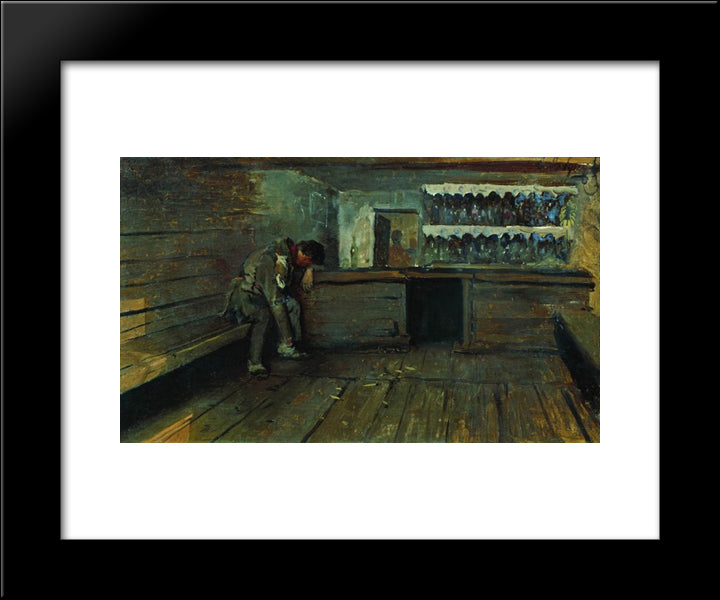 Tavern 20x24 Black Modern Wood Framed Art Print Poster by Ryabushkin, Andrei