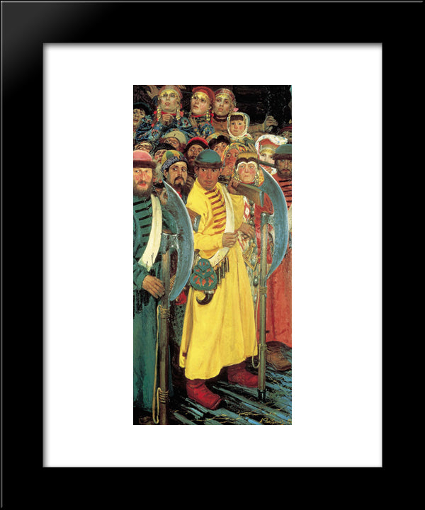 They Are Coming (Moscovites Watching The Entry Of A Foreign Embassy Into Moscow At The End Of The Xvii Century) 20x24 Black Modern Wood Framed Art Print Poster by Ryabushkin, Andrei