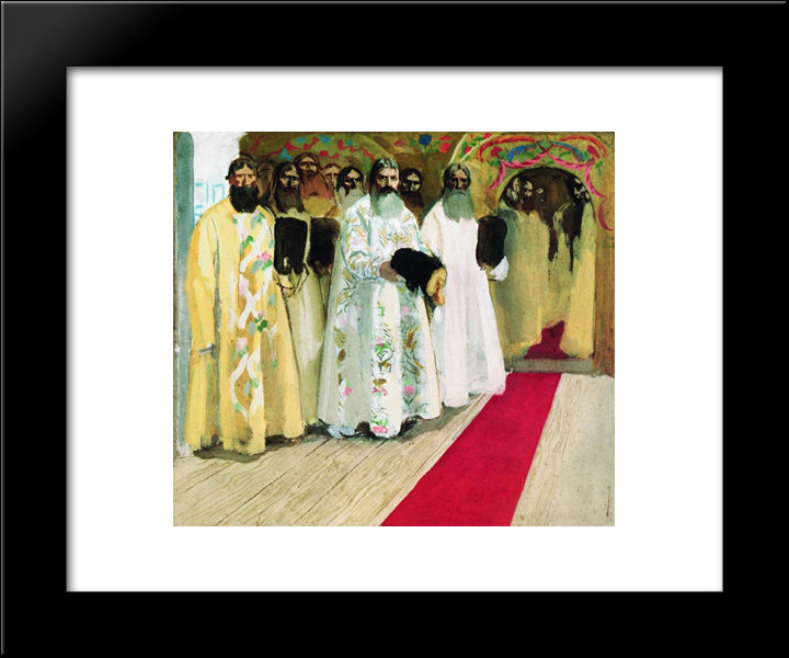 Waiting For The Tzar. Sketch For An Unrealized Painting 20x24 Black Modern Wood Framed Art Print Poster by Ryabushkin, Andrei