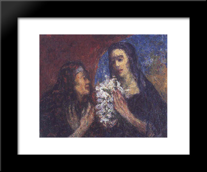La Visitacion 20x24 Black Modern Wood Framed Art Print Poster by Santa Maria, Andres de