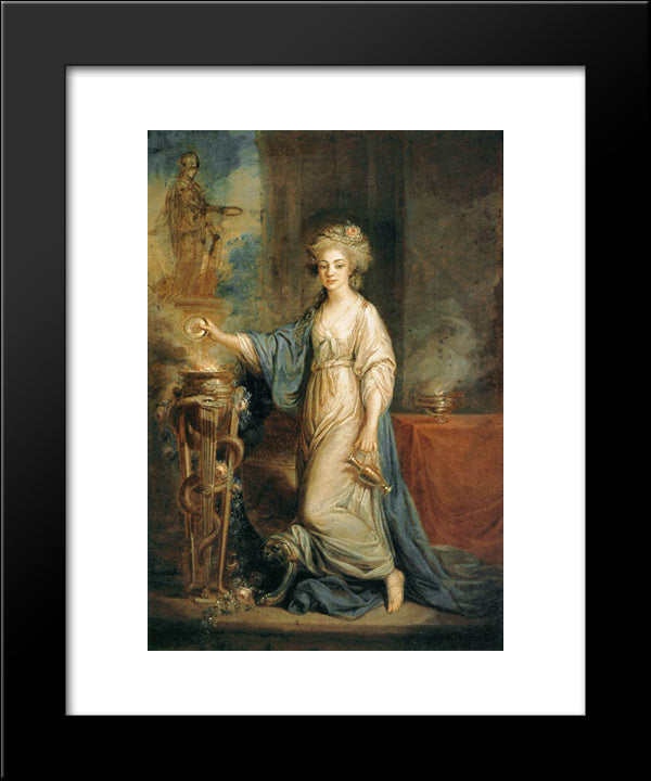 Portrait Of A Woman As A Vestal Virgin 20x24 Black Modern Wood Framed Art Print Poster by Kauffman, Angelica