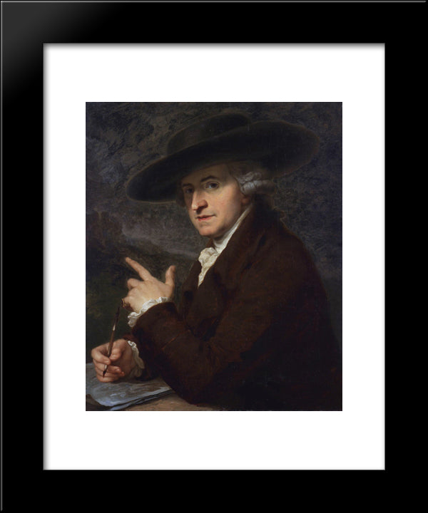 Portrait Of Artist'S Husband, The Painter Antonio Zucchi 20x24 Black Modern Wood Framed Art Print Poster by Kauffman, Angelica