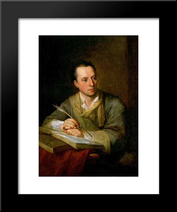 Portrait Of Johann Joachim Winckelmann 20x24 Black Modern Wood Framed Art Print Poster by Kauffman, Angelica