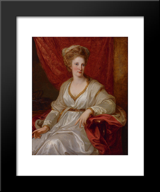 Portrait Of Maria Carolina Of Austria 20x24 Black Modern Wood Framed Art Print Poster by Kauffman, Angelica