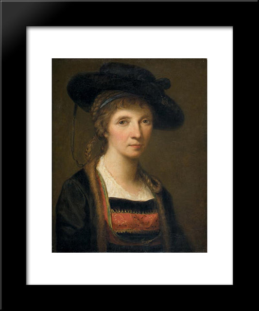 Self-Portrait 20x24 Black Modern Wood Framed Art Print Poster by Kauffman, Angelica