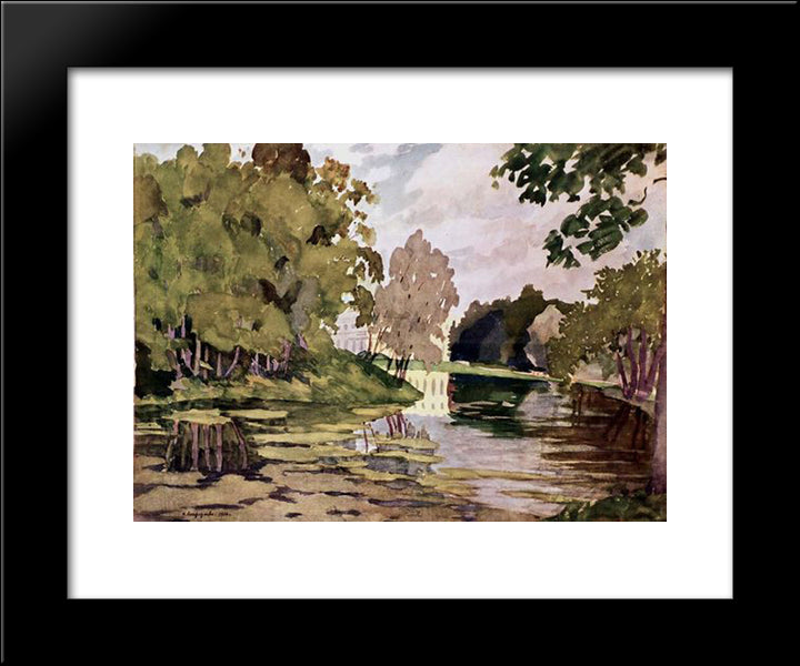 Alexander Palace In Detskoye Selo 20x24 Black Modern Wood Framed Art Print Poster by Ostroumova Lebedeva, Anna