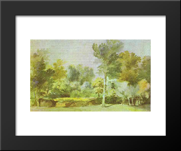 A Meadow, Surrounded By Trees 20x24 Black Modern Wood Framed Art Print Poster by van Dyck, Anthony