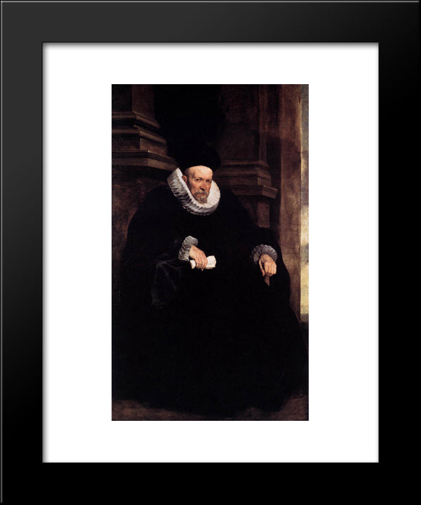 An Aristocratic Genoese 20x24 Black Modern Wood Framed Art Print Poster by van Dyck, Anthony