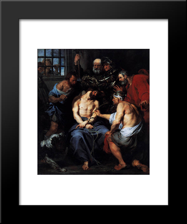 Crowning With Thorns 20x24 Black Modern Wood Framed Art Print Poster by van Dyck, Anthony