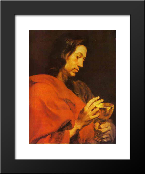 Evangelist John 20x24 Black Modern Wood Framed Art Print Poster by van Dyck, Anthony