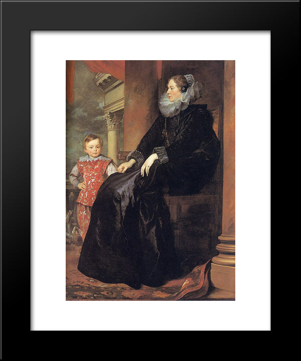 Genoese Noblewoman With Her Son 20x24 Black Modern Wood Framed Art Print Poster by van Dyck, Anthony
