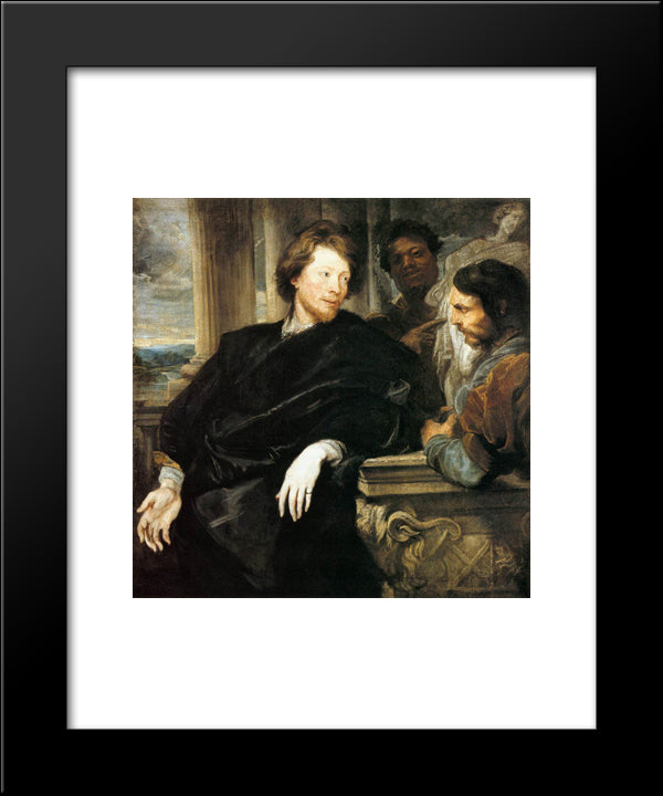 George Gage With Two Men 20x24 Black Modern Wood Framed Art Print Poster by van Dyck, Anthony