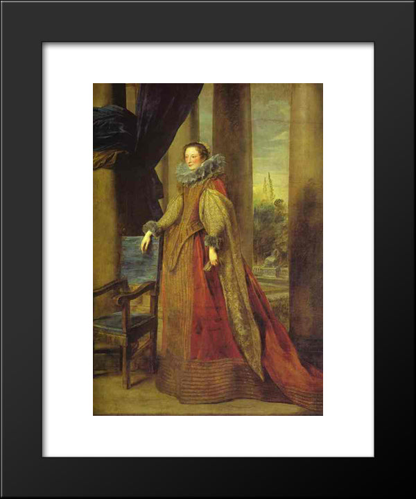 Portrait Of A Lady, Presumed To Be The Marquise Geromina Spinola Doria De Genes (Oil On Canvas) 20x24 Black Modern Wood Framed Art Print Poster by van Dyck, Anthony