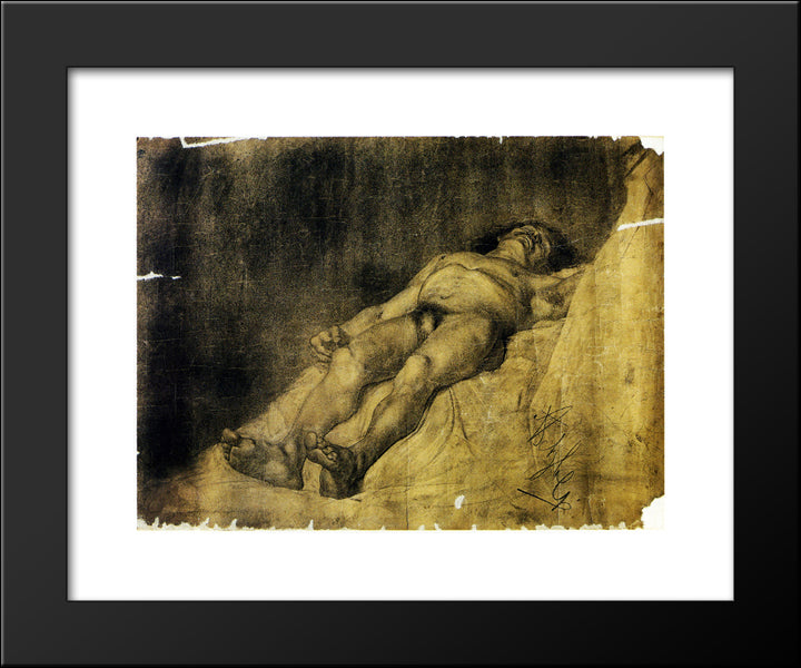 Study Of A Man 20x24 Black Modern Wood Framed Art Print Poster by Azbe, Anton