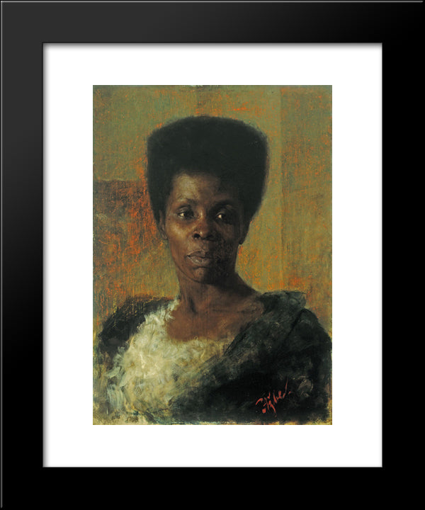 Zamorka (Black Girl) 20x24 Black Modern Wood Framed Art Print Poster by Azbe, Anton