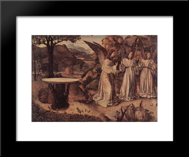 Abraham Served By Three Angels 20x24 Black Modern Wood Framed Art Print Poster by Messina, Antonello da