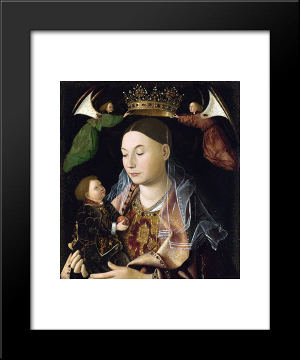 Madonna And Child (Salting Madonna) 20x24 Black Modern Wood Framed Art Print Poster by Messina, Antonello da