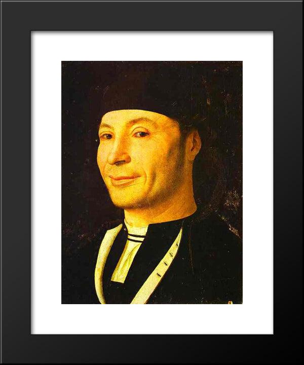 Portrait Of An Unknown Man 20x24 Black Modern Wood Framed Art Print Poster by Messina, Antonello da