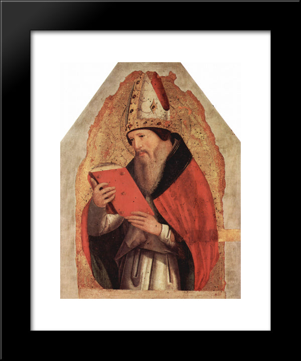 St. Augustine 20x24 Black Modern Wood Framed Art Print Poster by Messina, Antonello da