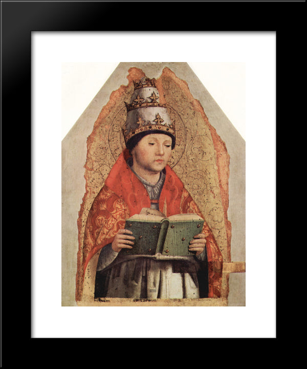 St. Gregory 20x24 Black Modern Wood Framed Art Print Poster by Messina, Antonello da