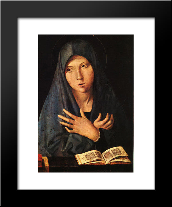 Virgin Of The Annunciation 20x24 Black Modern Wood Framed Art Print Poster by Messina, Antonello da