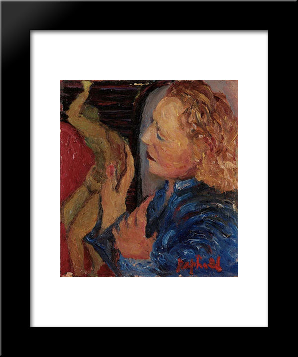 Self - Portrait 20x24 Black Modern Wood Framed Art Print Poster by Raphael, Antonietta