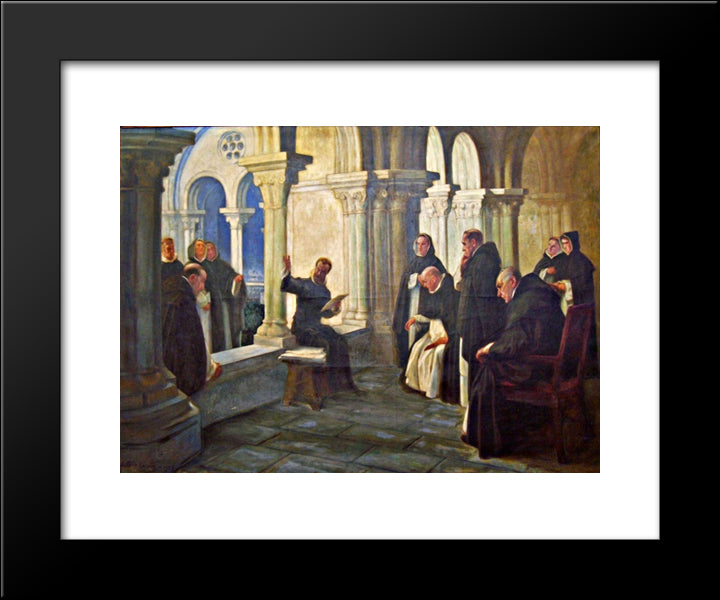 Camµes Lendo Os Lusadas Aos Frades De So Domingos 20x24 Black Modern Wood Framed Art Print Poster by Carneiro, Antonio