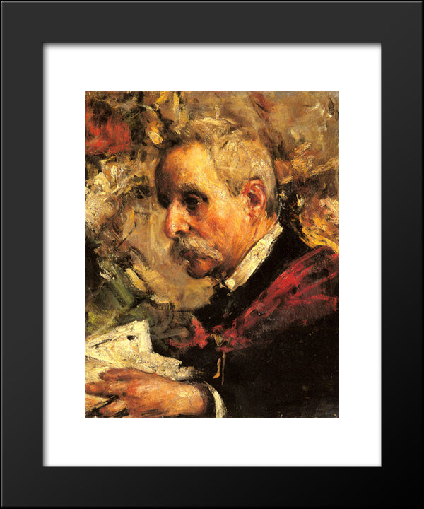 A Portrait Of The Artist'S Father 20x24 Black Modern Wood Framed Art Print Poster by Mancini, Antonio