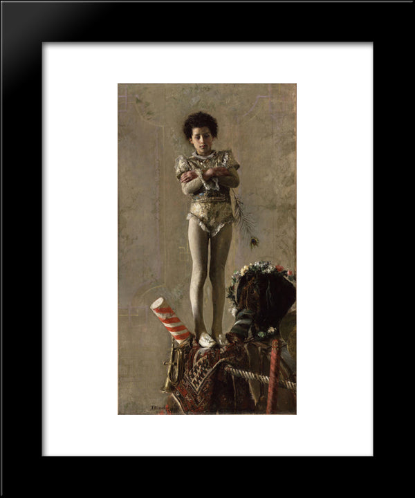 Il Saltimbanco 20x24 Black Modern Wood Framed Art Print Poster by Mancini, Antonio