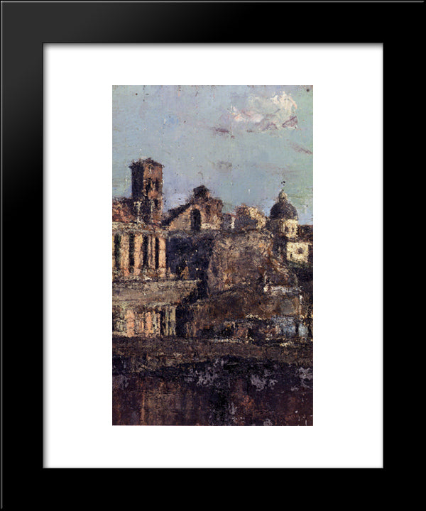 Italian Town View 20x24 Black Modern Wood Framed Art Print Poster by Mancini, Antonio
