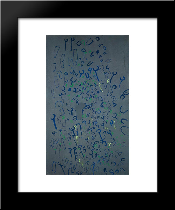 Estensione Blu - Grigio 20x24 Black Modern Wood Framed Art Print Poster by Sanfilippo, Antonio
