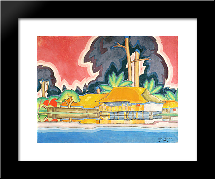 Ala Wai, Honolulu 20x24 Black Modern Wood Framed Art Print Poster by Manookian, Arman