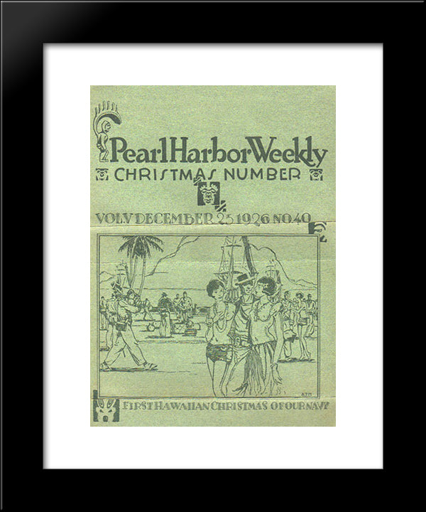 Manookian'S Cover For 'Pearl Harbor Weekly', December 1926 20x24 Black Modern Wood Framed Art Print Poster by Manookian, Arman