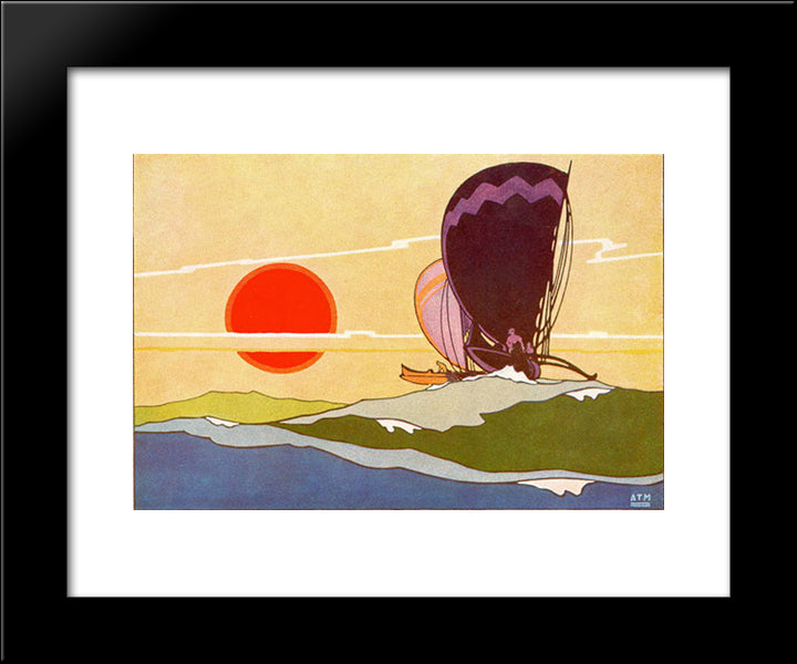 Polynesian Explorers 20x24 Black Modern Wood Framed Art Print Poster by Manookian, Arman