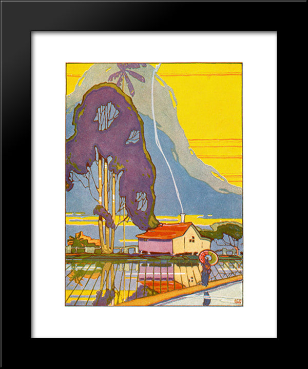 Ricefields 20x24 Black Modern Wood Framed Art Print Poster by Manookian, Arman