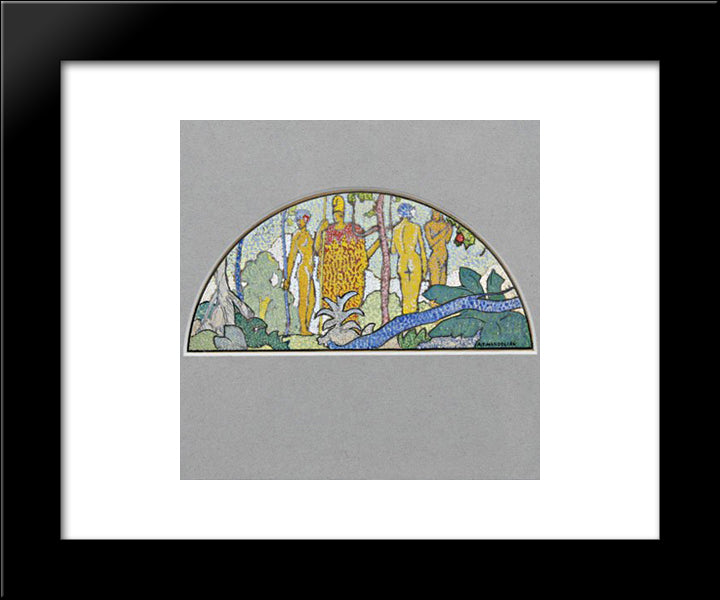 Watercolor Design For Mural 20x24 Black Modern Wood Framed Art Print Poster by Manookian, Arman