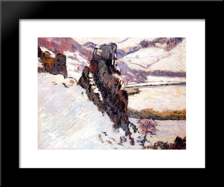 Creuse Under The Snow 20x24 Black Modern Wood Framed Art Print Poster by Guillaumin, Armand