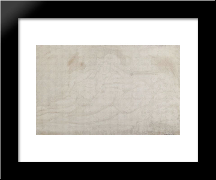 Dos Figuras 20x24 Black Modern Wood Framed Art Print Poster by Reveron, Armando