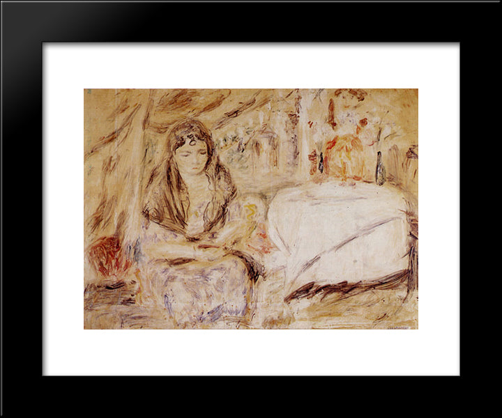 Mujer Com Mantilla 20x24 Black Modern Wood Framed Art Print Poster by Reveron, Armando