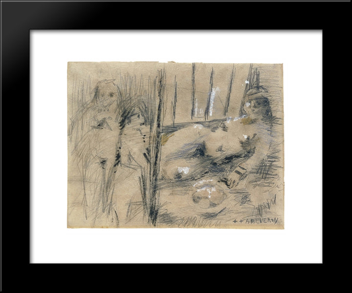Untitled 20x24 Black Modern Wood Framed Art Print Poster by Reveron, Armando