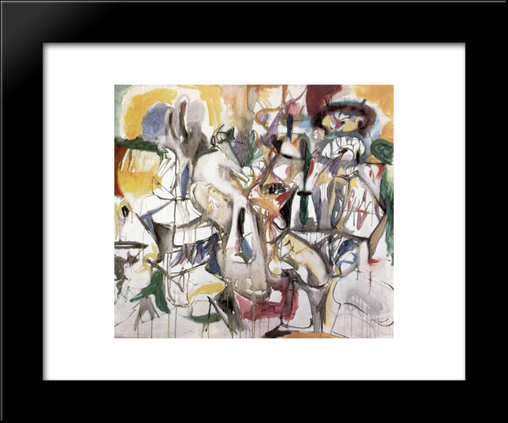 How My Mother'S Embroidered Apron Unfolds In My Life 20x24 Black Modern Wood Framed Art Print Poster by Gorky, Arshile