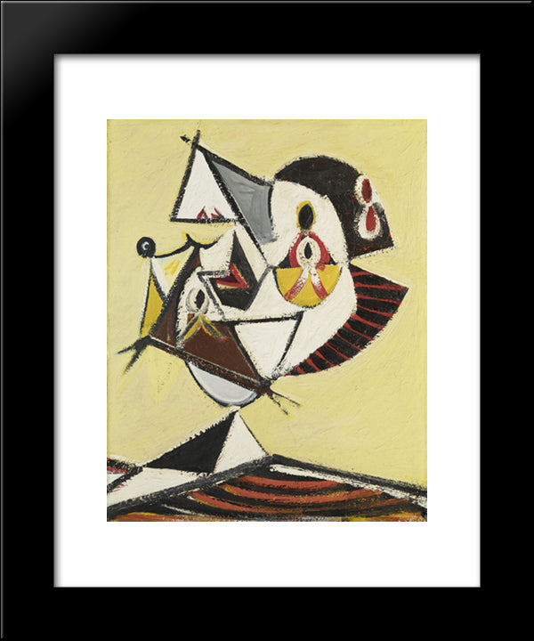 Portrait (Head) 20x24 Black Modern Wood Framed Art Print Poster by Gorky, Arshile