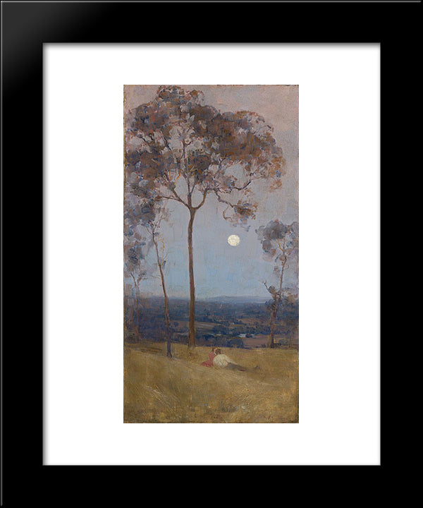 Above Us The Great Grave Sky 20x24 Black Modern Wood Framed Art Print Poster by Streeton, Arthur