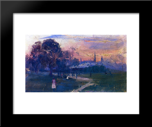 Evening Game 20x24 Black Modern Wood Framed Art Print Poster by Streeton, Arthur